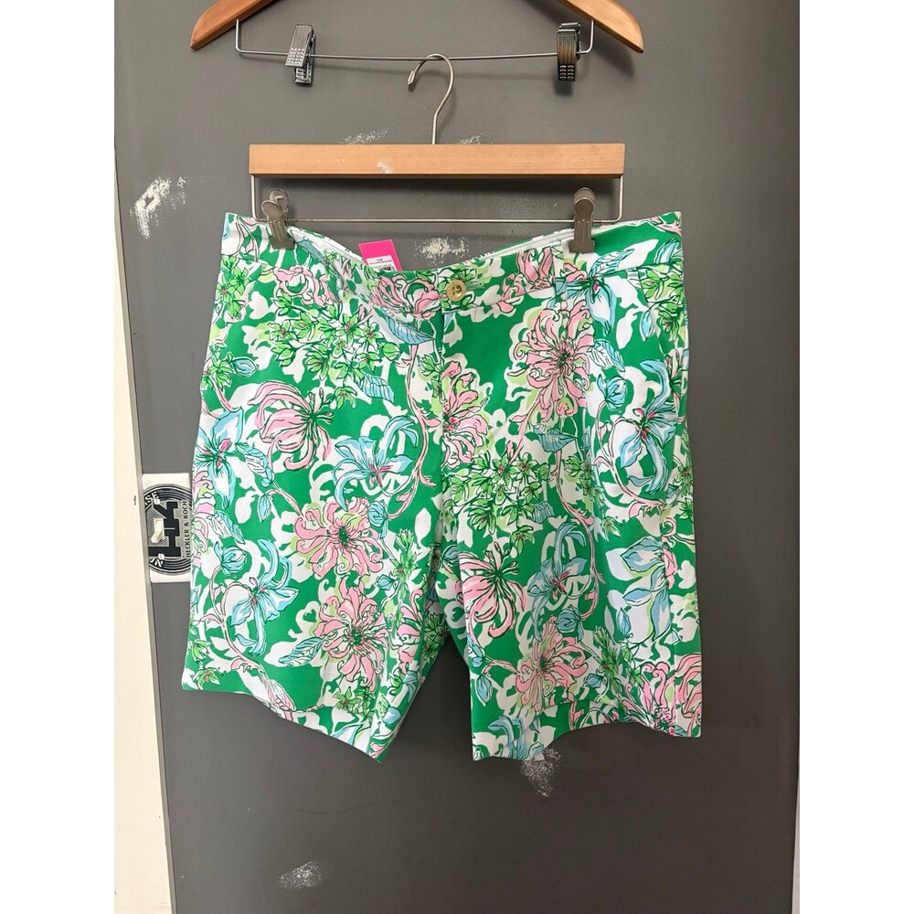 NWT Lilly  Pulitzer size 16 9" Nativa Knit Shorts Women’s Spearmint Blossom
